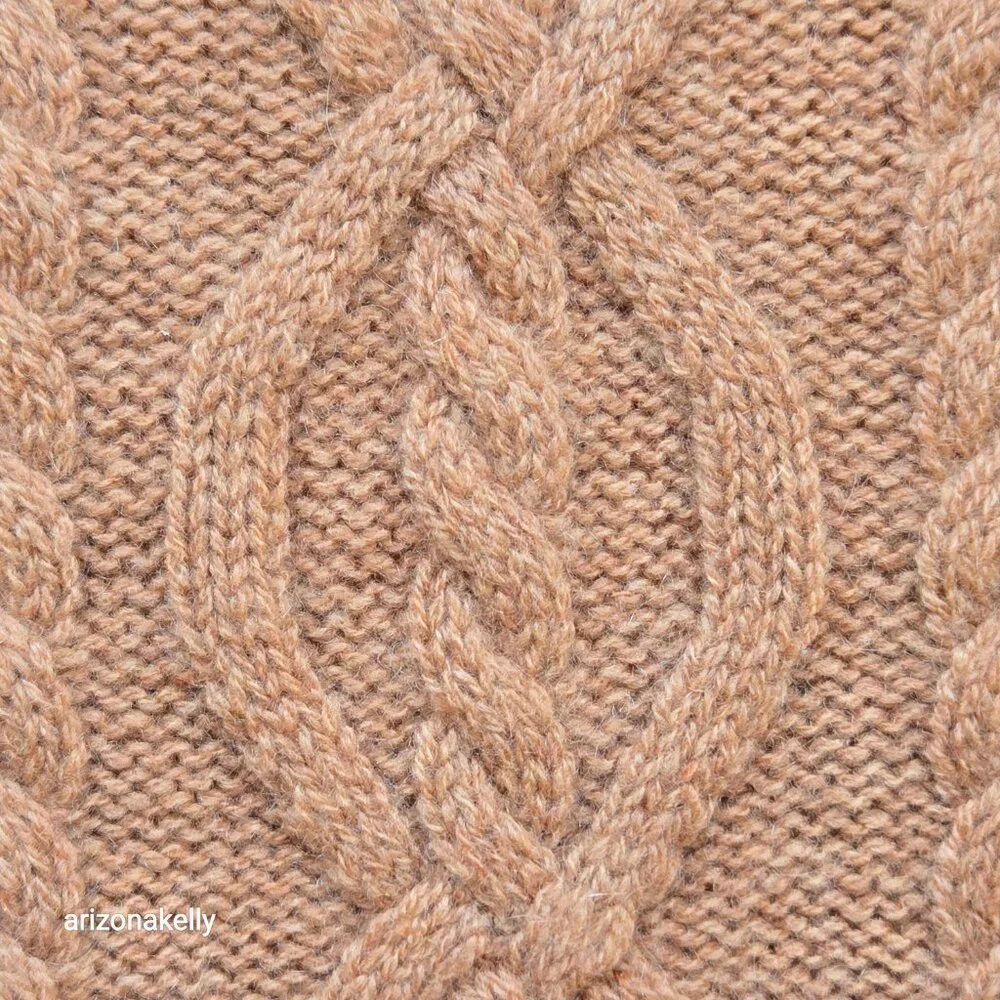 NWOT Caroline Grace Cashmere Tan Cable Knit Scarf